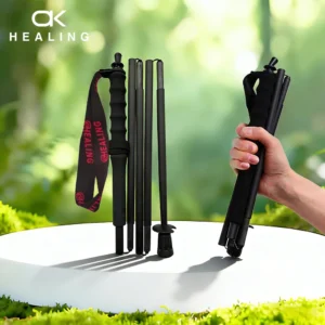 2PCs Carbon Fiber Foldable 5-Sections Walking Poles